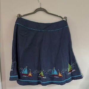 Vintage Liz Claiborne Nautical Themed Skirt with Sailboat Design size 14w